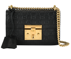 Small Guccissima Shoulder Bag, Leather, Black, 525040, DB/B, 2*